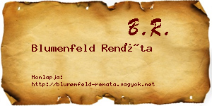 Blumenfeld Renáta névjegykártya